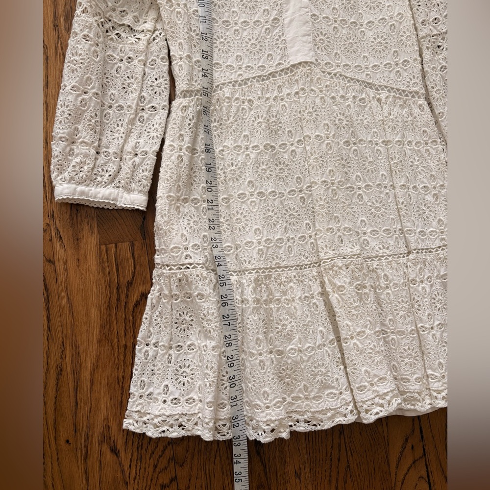 VINEYARD VINES White Tiered Eyelet Ruffled Mini Dress size XS - Picture 4 of 6